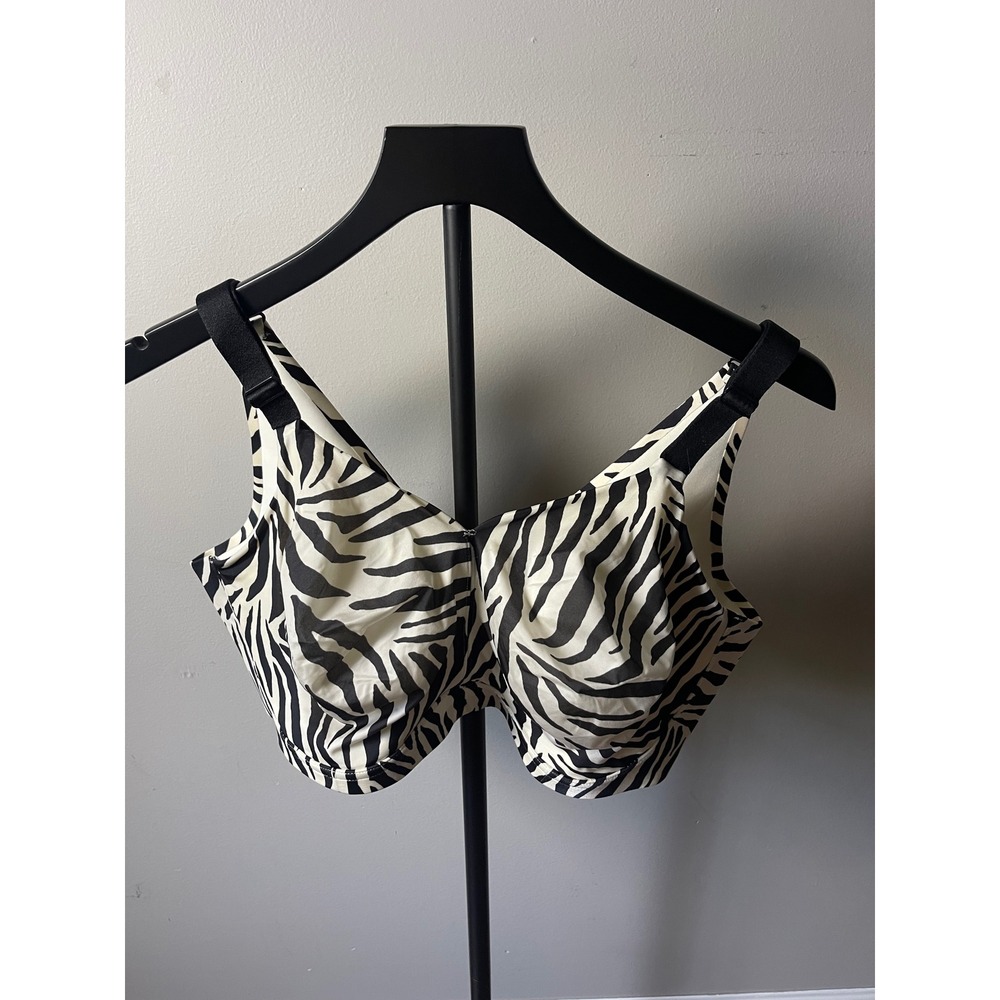 Serenada Zebra Print Underwire Black White Full Coverage 42DDD soft coquette